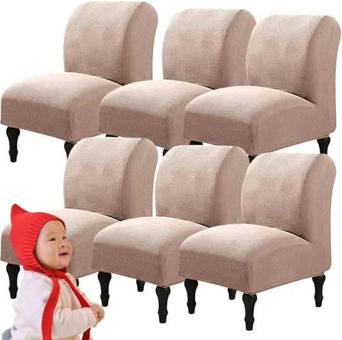 Miniatura 37 de Fundas elásticas para silla sin brazos, extraíbles y lavables, de elastano jacquard sin reposabrazos, protector de muebles para sala de estar, Verde
