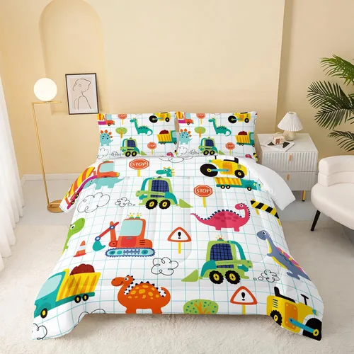 Miniatura 52 de QOOMO Juego de edredón de 3 piezas con diseño de mariposa de dibujos animados, tamaño individual, bonito juego de ropa de cama con lazo