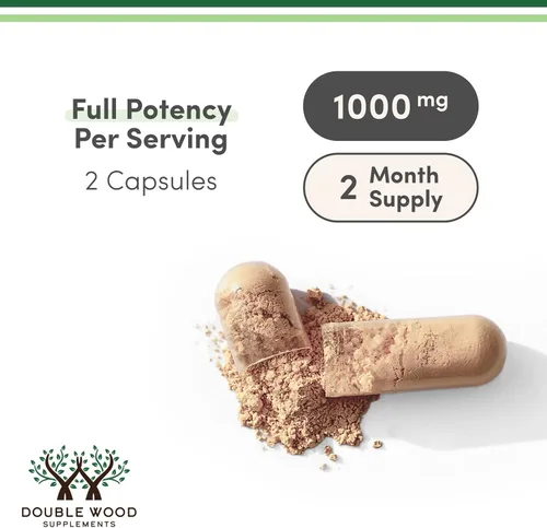 Miniatura 3 de Double Wood - Cápsulas de suplemento de cola de pavo, 120 cápsulas para 2 meses (Coriolus versicolor), para el sistema inmunológico, cultivado