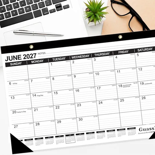 Miniatura 5 de GuassLee Calendario de escritorio 2026-2027 – Calendario de escritorio de 17 x 11.5 pulgadas, 18 meses, desde enero de 2026 hasta junio de 2027