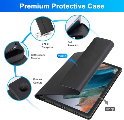 Miniatura 7 de LAMA Funda con teclado retroiluminado de 7 colores con mouse para Samsung Galaxy Tab A8 de 10.5 pulgadas, funda de teclado inalámbrico con soporte