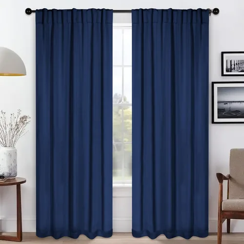 Miniatura 33 de BLUENILEMILLS Paneles de cortinas opacas para oscurecer la habitación con bolsillo para barra/pestañas traseras, cortinas perfectas para ventanas