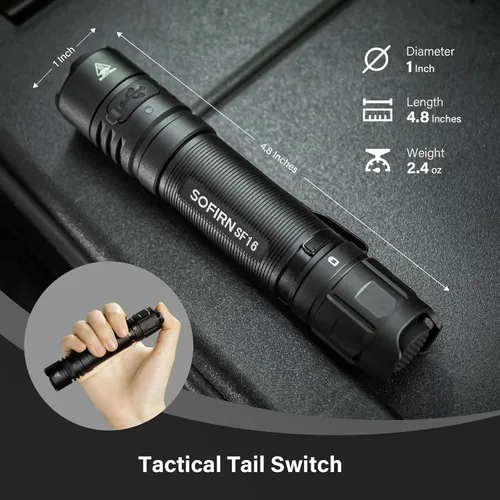 Miniatura 4 de Linterna UV de 365 nm, Sofirn SF16 recargable y potente con interruptor de cola para detectar orina de perros, revelar manchas invisibles