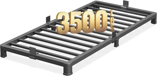 Miniatura 13 de NKZ Base de cama individual de 12 pulgadas, plataforma de metal resistente con patas de esquina redondas, soporte de listones de acero resistente
