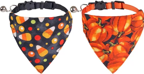 Miniatura 21 de Collares de gato KZHAREEN para Pascua, separables con bandana y campana, collar ajustable para gatito, perrito pequeño, niñas y niños Pascua-2