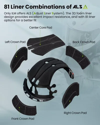 Miniatura 5 de ILM Cascos de motocicleta de cara completa para hombres y mujeres con Pinlock Powersports Street Racing Cascos para Motos DOT Modelo MF510