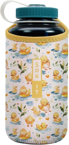 Miniatura 98 de Sok It BotlSok Funda para botella de agua con cubierta de neopreno aislante (Floral abstracto, se ajusta a CamelBak o Nalgene de 12 onzas)