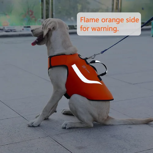 Miniatura 5 de Coodeo Chaleco de caza para perros, color naranja, camuflaje y reversible, arnés táctico para perro, chaqueta de perro para protección y seguridad