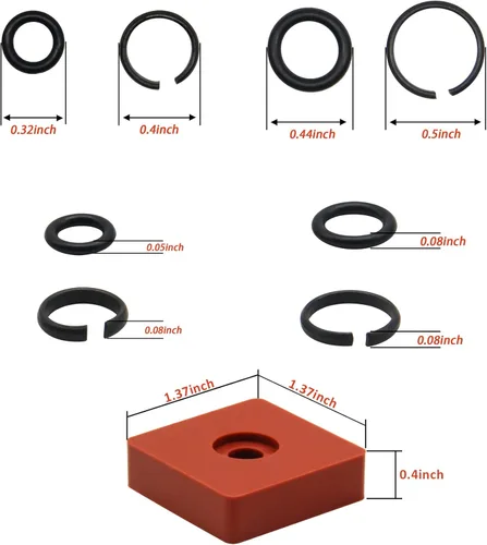 Miniatura 6 de (5+5 juegos) Anillos de retención de llave de impacto de 3/8 pulgadas y 1/2 pulgadas con junta tórica, apto para llave eléctrica/neumática, incluye