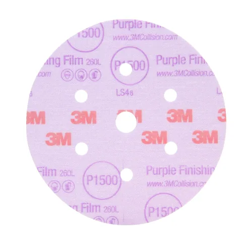 Miniatura 2 de Disco de película para acabado púrpura antipolvo, modelo P1 3769 de 6 pulgadas, de 3M, P1200, 5