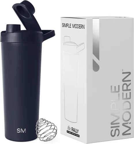 Miniatura 27 de Simple Modern - Botella mezcladora de acero inoxidable con bola, botella metálica aislada, para mezclas de proteínas, batidos y preentrenamiento