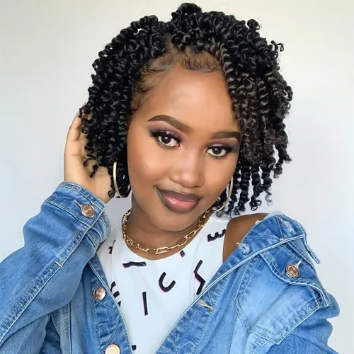 Miniatura 103 de BOHOBABE Cabello de Ganchillo Pre-retorcido Passion Twist de 14 Pulgadas Cabello Corto Ombré Gris Pre-enrollado de Ganchillo Passion Twist para Gris
