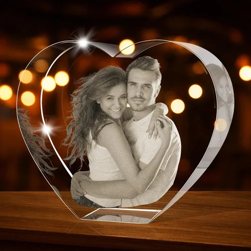 Foto de cristal 3D, regalos románticos personalizados para mujeres, esposa, hombres, mamá, padre, ella, él, papá, parejas, vidrio óptico grabado con