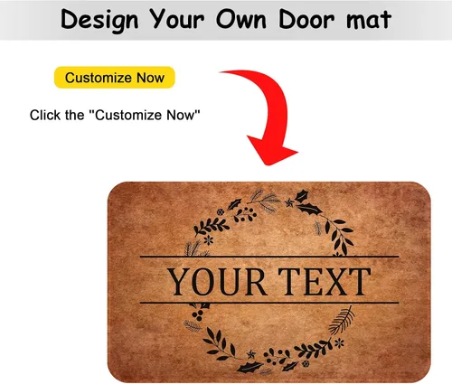 Miniatura 3 de Livole Tapete personalizado para puerta delantera, tapete de bienvenida personalizado con nombre de la familia, para interiores y exteriores