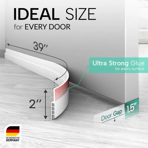Miniatura 2 de Vellure® Topes de puerta para la parte inferior de la puerta - Nueva tira de sellado/barrido de puerta premium