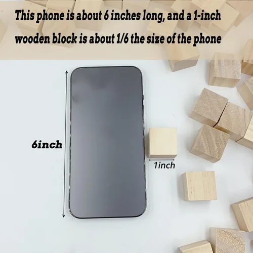 Miniatura 4 de Bloques de madera de 1 pulgada para manualidades, cubos de madera sin terminar, bloques de madera cuadrados en blanco natural, cubos de madera