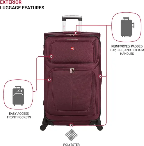 Miniatura 137 de SwissGear - Equipaje suave expandible Sion con ruedas, Negro