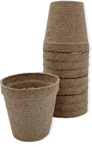 Miniatura 6 de Jiffy Macetas biodegradables orgánicas para plántulas, orificio de drenaje, 3 pulgadas, paquete de 22 unidades, turba Marrón