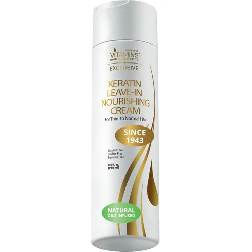 VITAMINS hair cosmetics Acondicionador sin enjuague de queratina para cabello fino, hidratante ligero y crema desenredante hidratante para cabello