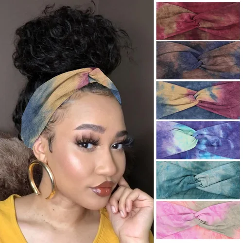Miniatura 24 de XTREND 6 piezas de diademas para mujer, bandas elásticas cruzadas torcidas, diademas para yoga, entrenamiento, antideslizantes, suaves