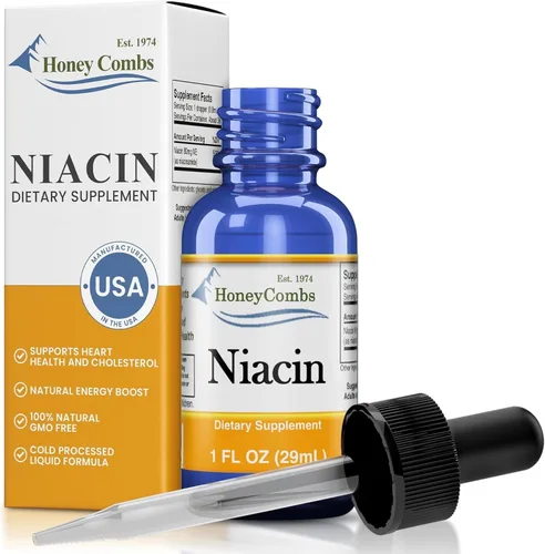 HoneyCombs Vitamina B3 Niacina Líquida 500% DV Niacinamida B3 Suplemento Sublingual Complejo B Vitamina - Hecho en Estados Unidos - Niacina Vitamina