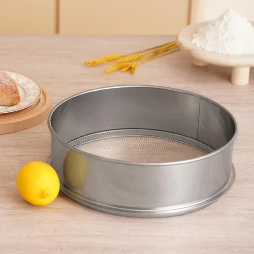 Miniatura 8 de VEVOR Tamiz de Harina, Tamizador de Malla 10, Colador de Malla Fina de Grado Alimenticio de Acero Inoxidable 304, Diám. 12.6" para Hornear, Agujeros