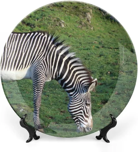Miniatura 10 de Placa decorativa de animales de camello, placa decorativa de cerámica para pared, plato decorativo con soporte, placa redonda de exhibición