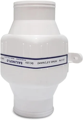 Miniatura 4 de Soplador de aire de sentina marina en línea de 12 V, 3 pulgadas, 130 CFM o 4 pulgadas, 270 CFM, ventilador de sentina de funcionamiento silencioso