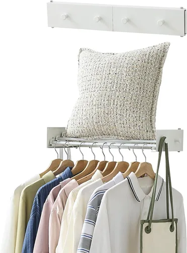Estante de secado de ropa, colgador de ropa sucia, estante de secado montado en la pared para lavandería, estante de secado plegable para interiores