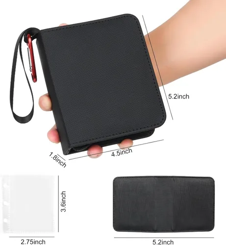 Miniatura 4 de GEAoffice Pequeña carpeta para 1 tarjeta intercambiable, mini álbum de 80 bolsillos con 40 fundas removibles, carpeta de 80 bolsillos de carga