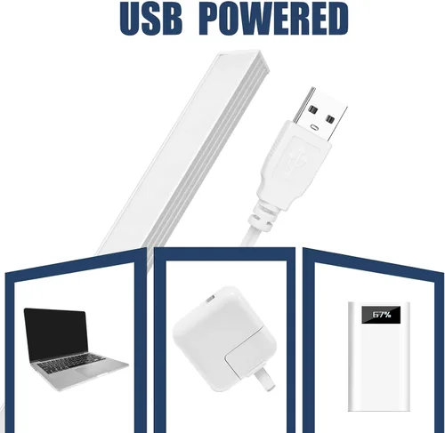 Miniatura 6 de DWEPTU Paquete de 2 Luces LED Debajo del Gabinete Regulables Luces Debajo del Gabinete con Alimentación USB para Luz de Armario Barra de Luz Debajo