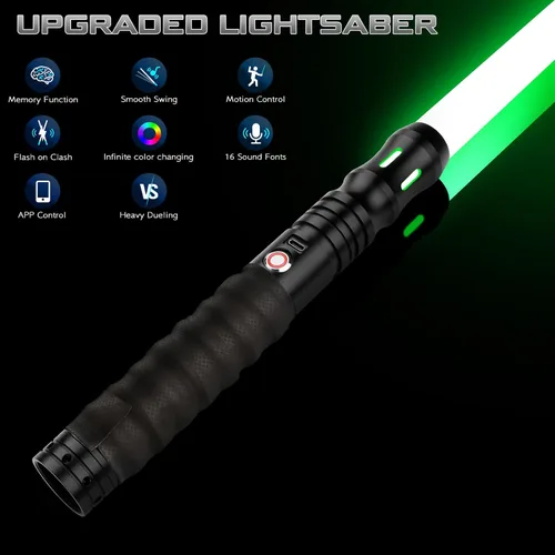Miniatura 5 de Sables de luz para duelo con balanceo suave con APP – Sables de luz RGB cambiables de 16 colores, empuñadura de metal con control de movimiento