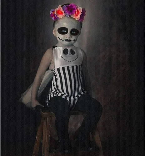 Miniatura 2 de Mameluco de sonrisa de Halloween para bebé recién nacida, traje de halter con lazo, vestido tutú
