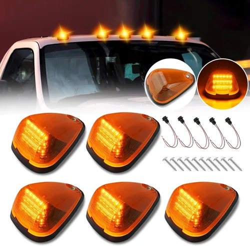 D-Lumina Luces LED de techo de cabina con lente ámbar para Ford F150 F250 F350 F450 F550 F650 F750 E150 E250 E350 E450 1999-2016 Super Duty Camiones