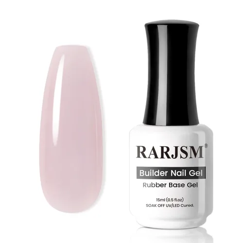 Miniatura 45 de RARJSM Esmalte de uñas de gel con base de goma de fibra de vidrio rosa y flor de cerezo desnudo, para reparar uñas rotas, fortalecedor, capa base