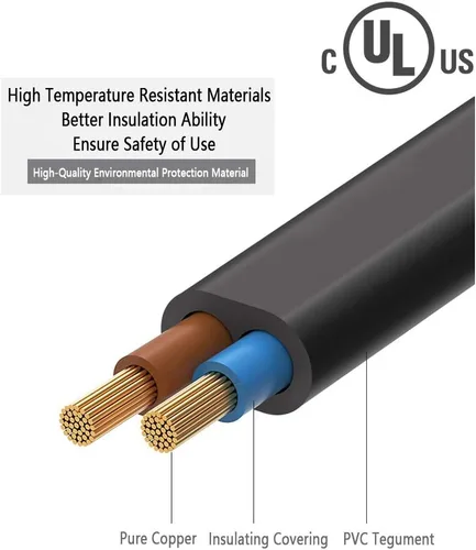 Miniatura 3 de Cable de alimentación de repuesto para iRobot Roomba – [listado por UL] Extensión de 6 pies para iRobot Roomba Base de carga integrada para el hogar