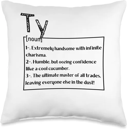 Funny Custom Name Ty Husband Dad Men Nombre Ty Significado Definición Boy - Almohada personalizada con sarcasmo, 16 x 16, multicolor
