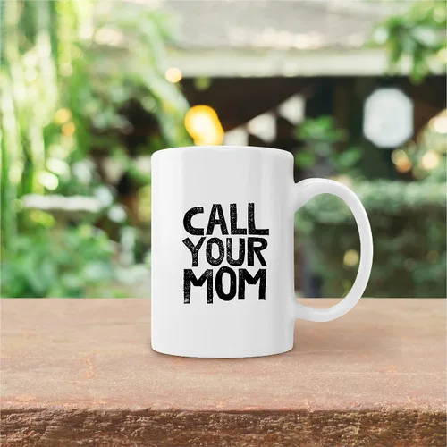 Miniatura 2 de Taza de cerámica con frase divertida de 11 onzas con texto en inglés "Call Your Mom" para vacaciones, dormitorio, hogar, moderna, humorística
