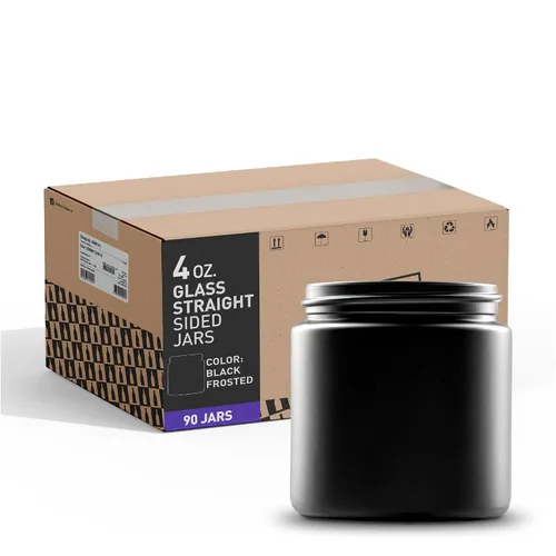 Miniatura 27 de The Bottle Depot - Tarro de vidrio de 4 oz (3.4 fl oz) - Ámbar transparente - 90 frascos - Cierres no incluidos - Acabado de cuello 58-400 - Tarros