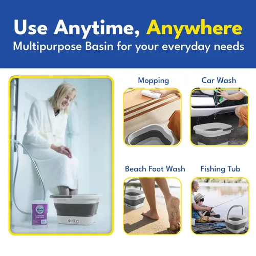 Miniatura 3 de Tina de remojo para pies para remojar los pies, tina plegable para pies, tina de baño para remojo de pies con nodos de masaje, cubo grande de spa