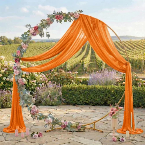 Miniatura 3 de MDS Paquete de 2 paneles de cortina para arco de boda (30 pulgadas de ancho x 20 pies de largo) tela de gasa transparente para boda, ceremonia