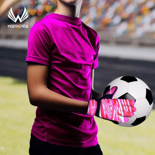 Miniatura 5 de Guantes de portero de fútbol para niños y jóvenes junior de 4mm antideslizantes con agarre fuerte en la palma
