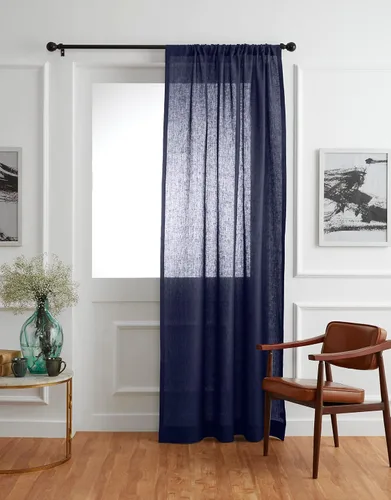 Miniatura 25 de Solino Home Cortina de lino europeo color beige, 52 x 96 pulgadas, filtro de luz, con bolsillo para barra, 96 pulgadas, 100% lino puro, tratamiento