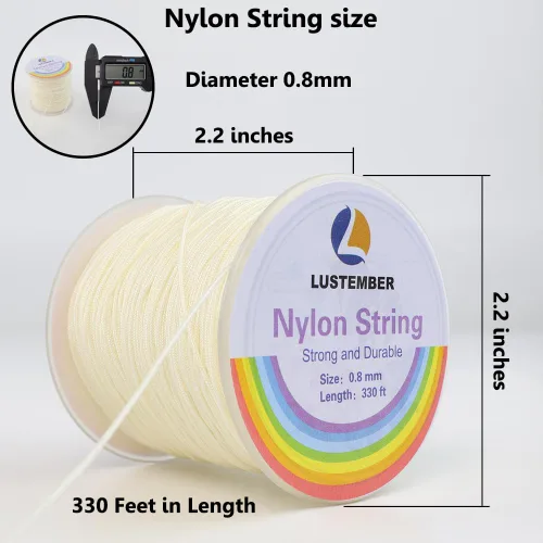 Miniatura 2 de Cuerda de nailon de 0.031 in, cuerda de pulsera fuerte, cordón de nailon duradero para fabricación de joyas, pulseras, cuentas, collares, trenzas
