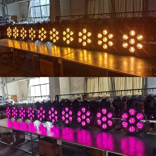 Miniatura 5 de JUNMAN Juego de luces LED de 7 cabezas con efecto de fondo retro para DJ, discoteca, iluminación de escenario 1 pieza Luces de escenario de luz