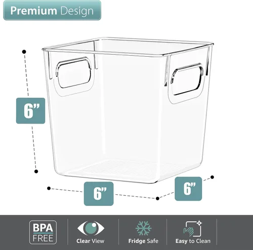 Miniatura 2 de Sorbus - 2 unidades de contenedores de almacenamiento de plástico transparente pequeños, contenedores organizadores transparentes con asa