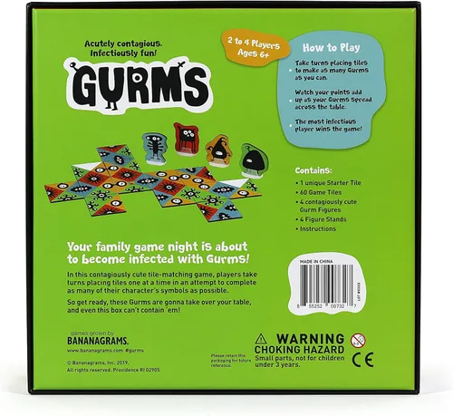 Miniatura 7 de Bananagrams Gurms: Juego de emparejar fichas para familia y niños a partir de 6 años, para 2-4 jugadores