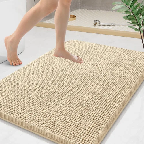 Miniatura 166 de Arotive Alfombras de baño de felpilla extrasuaves y absorbentes, de 24 x 16 pulgadas, lavables a máquina, parte trasera de goma antideslizante