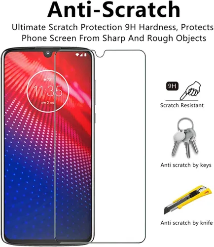 Miniatura 3 de Protector de pantalla transparente para Motorola Moto Z4 HD, vidrio templado, 2 unidades, dureza 9H, antiarañazos, protector de pantalla templado