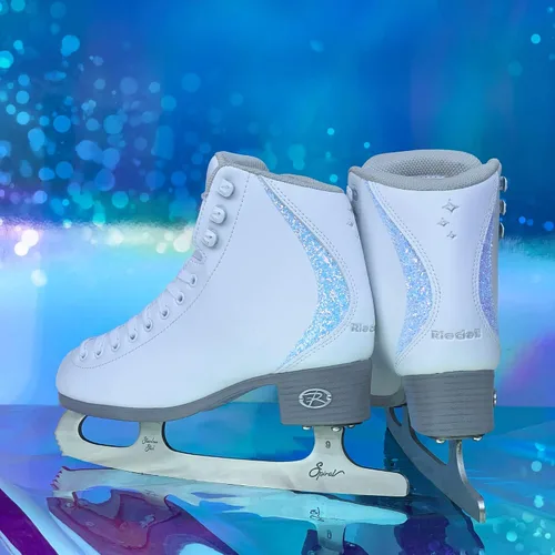 Miniatura 2 de Riedell Sparkle Ice Skates - Cómodos y hermosos patines de hielo recreativos para mujeres y hombres con parte superior de apoyo y cuchillas suaves